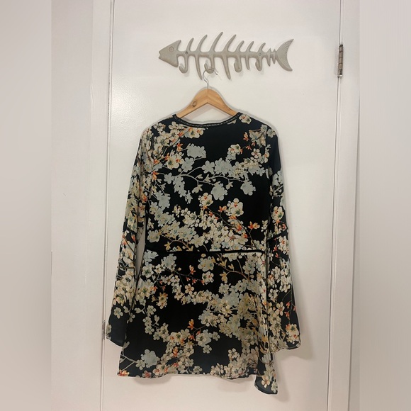 Silk Flower Print Dress - Picture 4 of 4